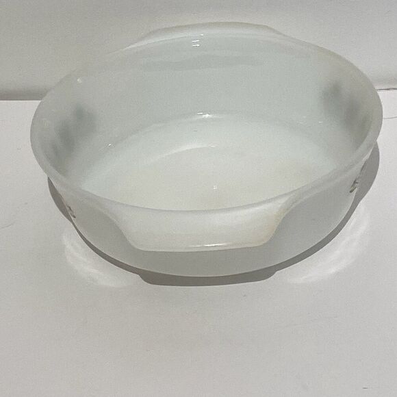 Anchor Hocking White Green Meadow Fire King Round Baking Dish 1 QT. - Picture 2 of 6